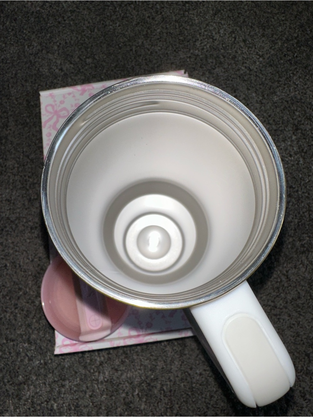 Stanley X White & Pink Floral Travel Mug with Gold Accent - Picture 5 of 6